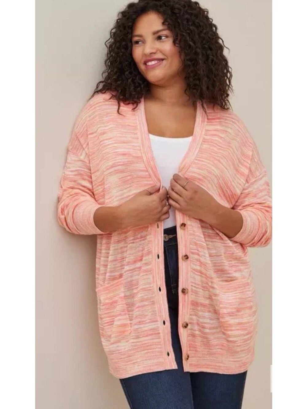 Torrid Boyfriend Cardigan Long Sweater Buttons Pockets Knit Size 2X Fall Winter